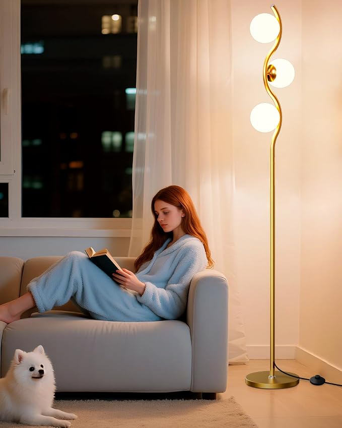 Lightdot Globe Floor Lamp for Living Room Mid Century Modern Floor Lamps by LightdotLighting