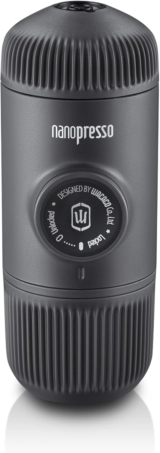 WACACO Nanopresso Portable Espresso Maker,Upgraded Version of Minipresso, 18 Bar Pressure Ground Coffee, Small Travel Coffee Maker, Manually Operated, Perfect for Trips and Camping Outdoor