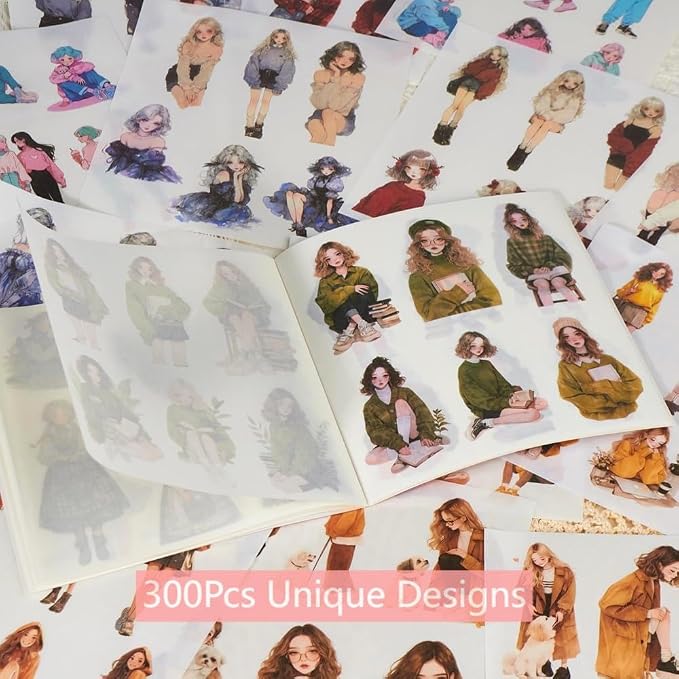 People Stickers for Junk Journal Supplies, 50 Sheets Pre-Cut Washi Sticker Book - Image 2