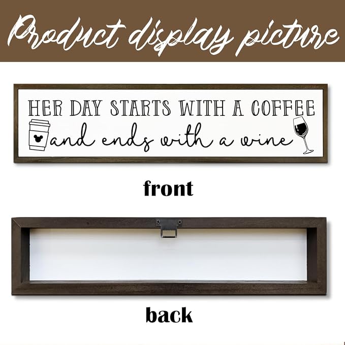 Coffee Wood Signs, Farmhouse Home Kitchen Decor, Rustic Coffees Bar Decors - Image 3