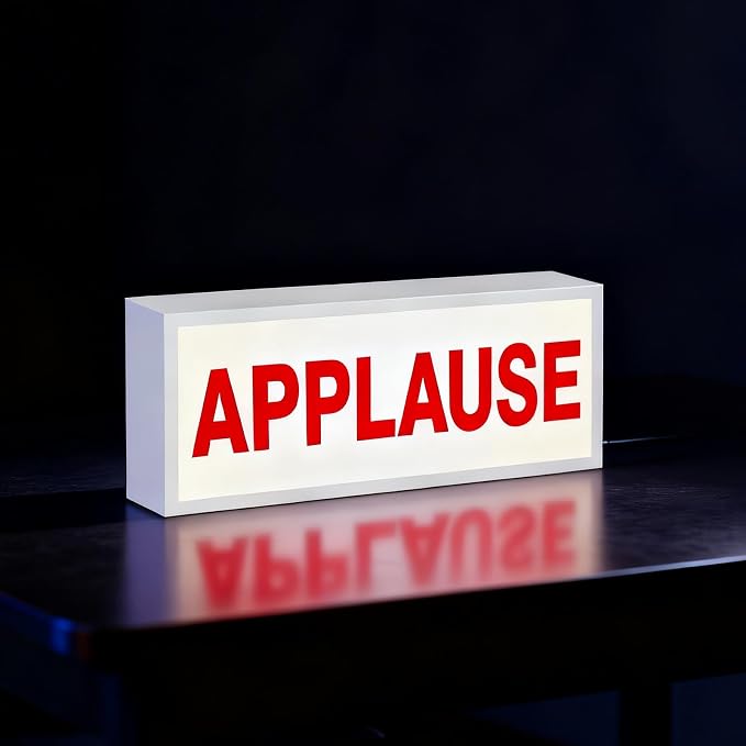 APPLAUSE Sign LED Retro Light Wall Mountable Pulsing Dimmable Light Illuminated by Unknown