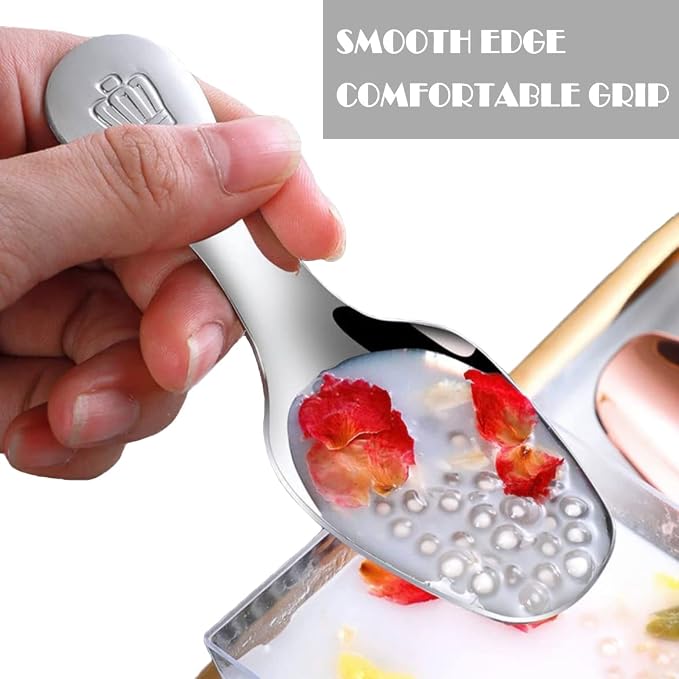 Dessert Spoon Stainless Steel Salt Spoon Short Handle Spoons Coffee Scoop Mini - Image 3