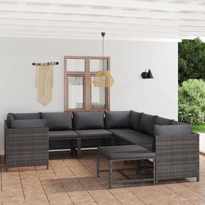 9-Piece Modular Garden Lounge Set, Sectional Outdoor Sofa - Image 2