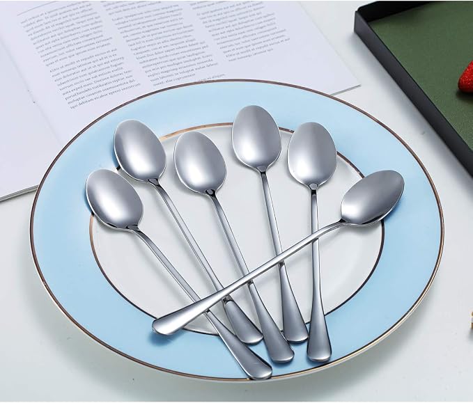Kyraton Stainless Steel 7.5" Long Handle Iced Tea Spoons - Image 3