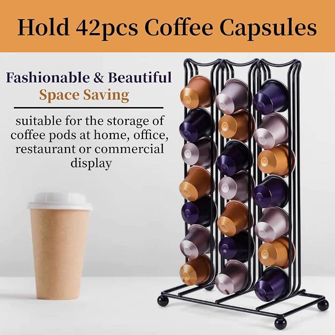 Huhushop Coffee Capsule Holder, Coffee Pod Rack Carousel Storage Holder Storage - Image 6