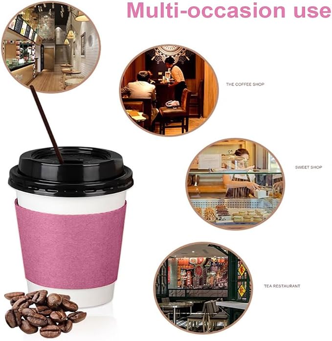 EchoDone 8 oz Disposable Coffee Cup Sleeves - Image 7