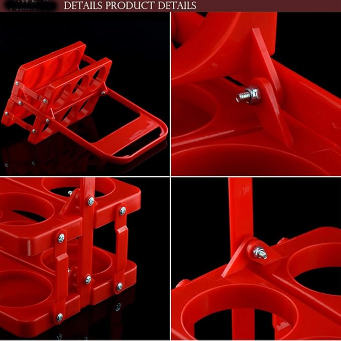 Portable Plastic Drink Carrier, Reusable Red Beer Bottle Coffee Cup Holder - Image 5