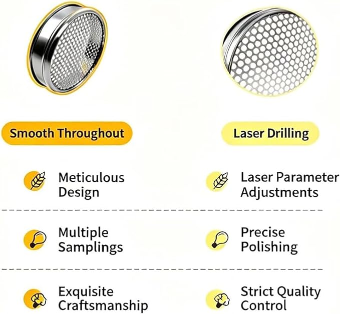 20 * 5cm Coffee Bean Grading Sieve Set, Round Stainless Steel Sieve, 10 Layers - Image 3