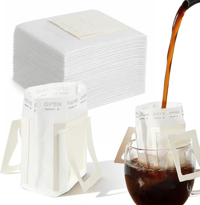 100 Pcs Portable Coffee Filter Paper Bag Hanging Ear Drip Coffee Bags Single by Unknown