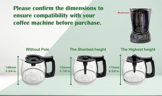 Universal 12-Cup Glass Replacement Coffee Carafe, Compatible - Image 5