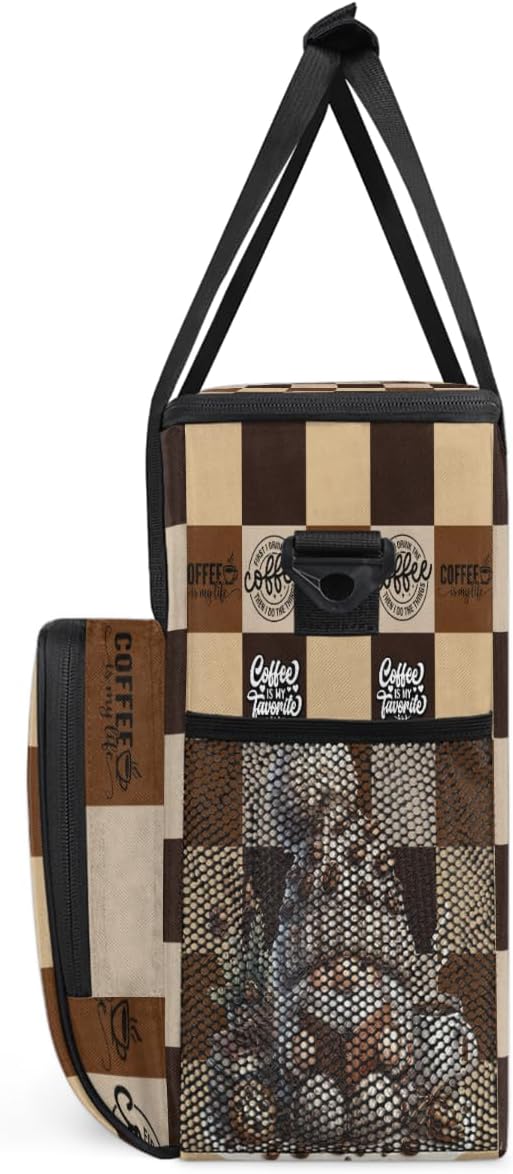 Coffee Brown Gnome Coffee Maker Carring Bag Travel Carrying Storage Tote Bag - Image 4