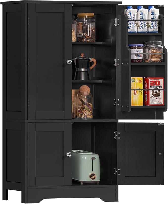 TEENFON Storage Cabinet with 4 Doors, Kitchen Cabinet with 6 Door Shelves by TEENFON