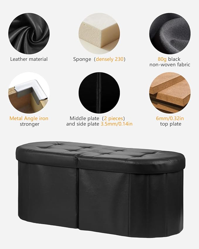 AmasSmile Footrest Ottoman Bench - Image 6