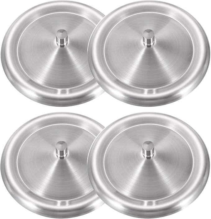 uxcell 4Pcs Stainless Steel Mug Cover, 4.2" Universal Cup Lid Dust Prevention by uxcell