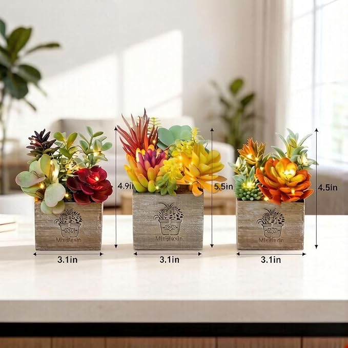 Succulents Plants Artificial, Small Faux Plants - Image 3