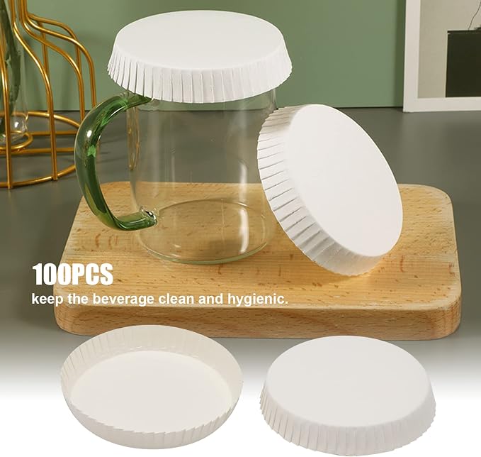 100pcs Disposable Cup Coverware 8 X 8cm Coffee Cup Drinking Lid Paper Cup Cap - Image 3