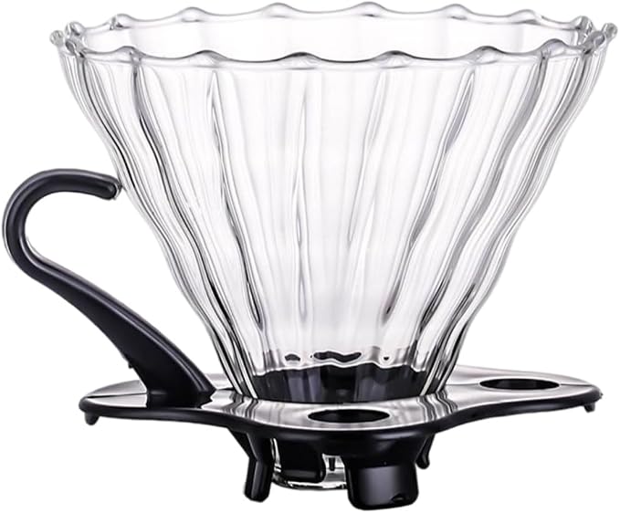 Alipis 1set Reusable High Borosilicate Glass Coffee Funnel Handle Manual Coffee by Alipis