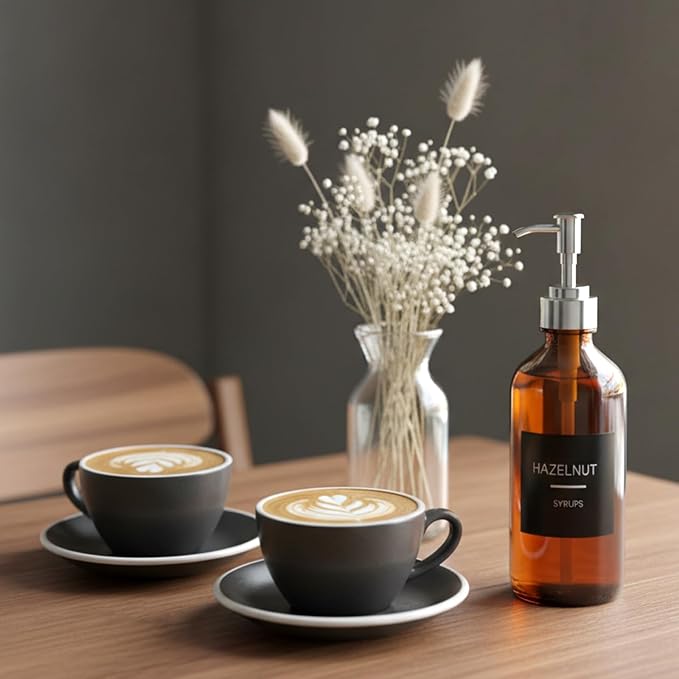 36 Pcs Coffee Syrup Labels, 2.5" x 2.5" Coffee Bar Organization Labels Black - Image 6