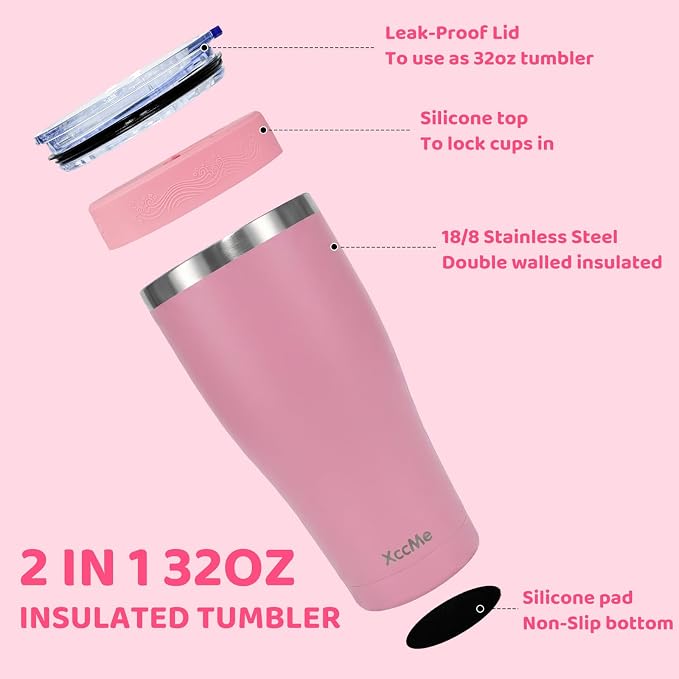 Universal Iced Coffee Sleeve, 32oz Stainless Steel Insulator Fits 16-32oz - Image 3