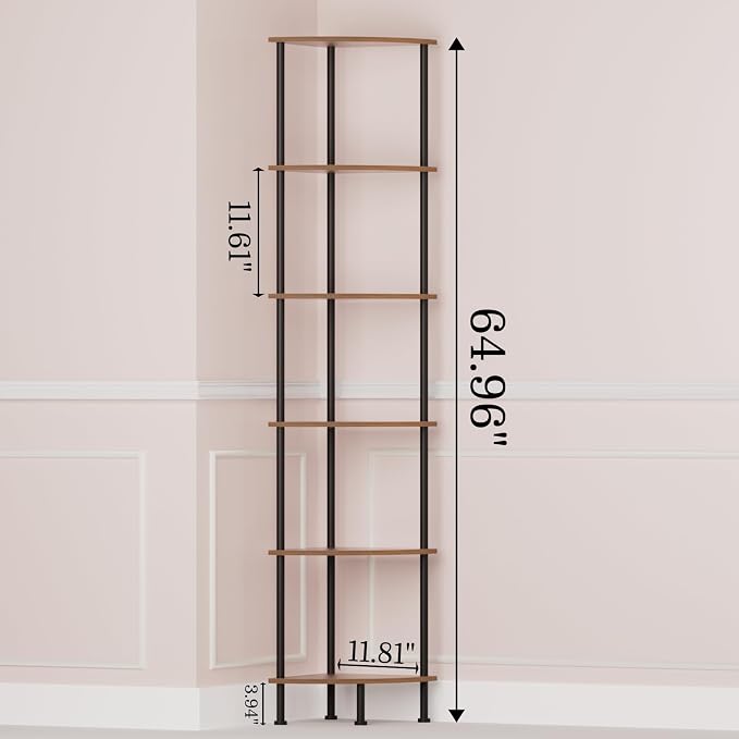 6-Tier Corner Shelf Stand, Tall Display Shelf, Plant Stand, Storage Standing - Image 3