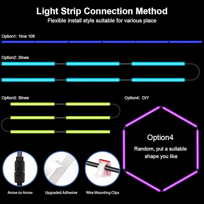 RGB Under Cabinet Lights with Motion Sensor, 6 Pre-Cut LED Strip Lights with - Image 6