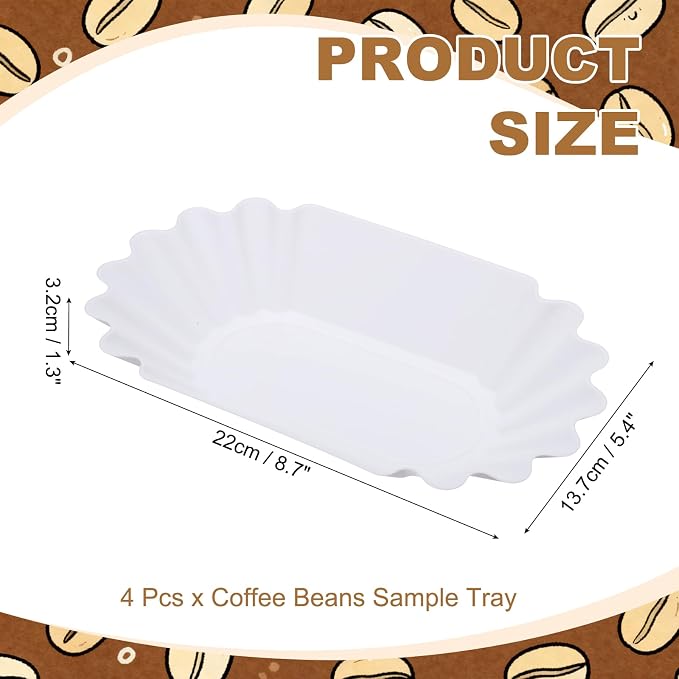 uxcell 4Pcs Coffee Beans Sample Tray, 450g Coffee Beans Display Dish Reusable - Image 2