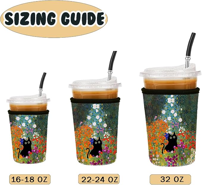 Reusable Insulated Neoprene Iced Coffee Cup Sleeve, Durable Drink Sleeve - Image 5