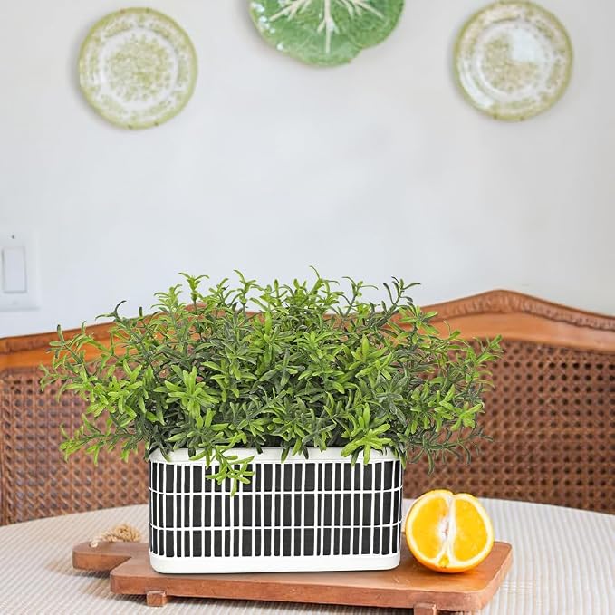 Artificial Plants Indoor Small Fake Plants in Pot Rustic Faux Boxwood Greenery - Image 3