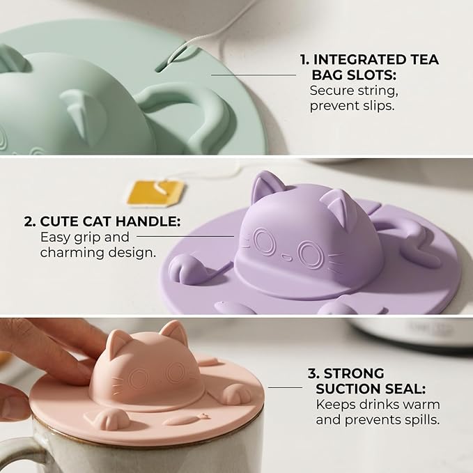 3Pcs Tea Bag Holder for Mug, Silicone Tea Bag Holder & Squeezer Set - Image 3