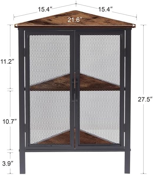 VECELO Corner Cabinet/Table, 3-Tier Display Shelves - Image 2