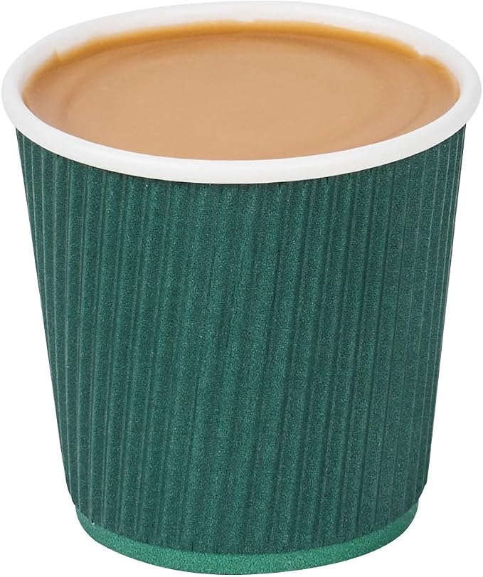 Restaurantware Ripple Wall Coffee Cups 25 Count 4 Ounce Insulated Forest Green by Restaurantware