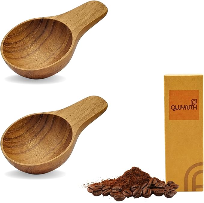 2 Pieces Small Wooden Spoon, Short Handle Teak Wood Scoops by gwynth
