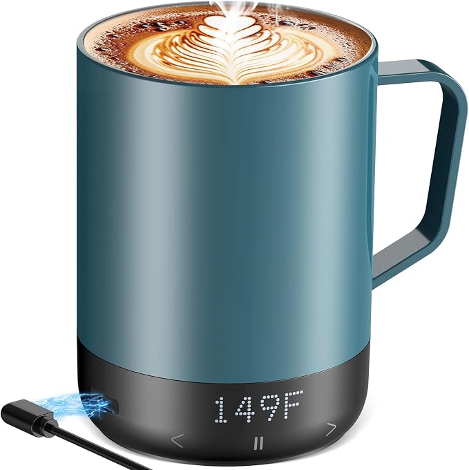 14oz Magnetic Charging Cordless Smart Coffee Mugs, Fast Heating & High by Home