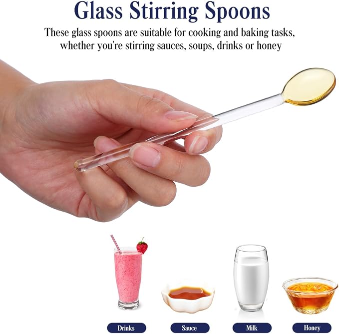 Glass Stirring Spoons Long Handle, Cocktail Swizzle Sticks Kitchen - Image 5