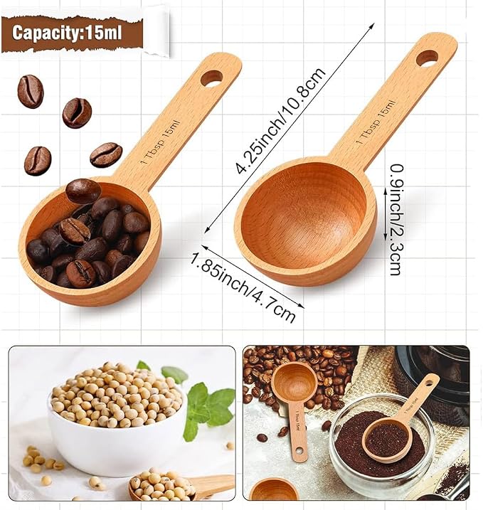 Beech Wooden Coffee Scoop - 15ml Tablespoon Measuring Spoon - Image 4