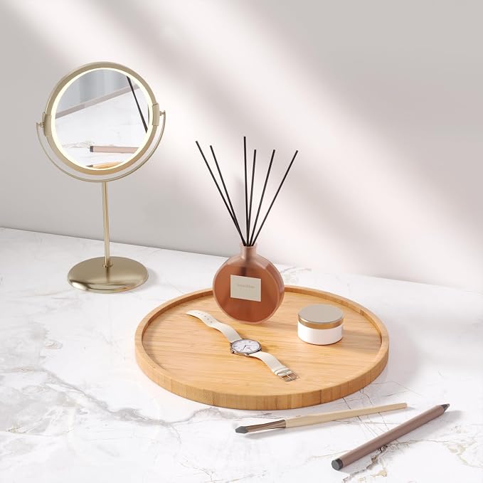 VERTORGAN Bamboo Serving Tray, 9.8 Inch Decorative Trays Platter - Image 3