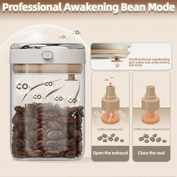 Coffee Bean Canister, 37OZ Food Grade Sealed Jar - Image 4