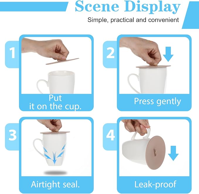 Silicone Lids for Cups, Ymapinc 6Pcs Silicone Cup Covers, Colored Universal Cup - Image 5