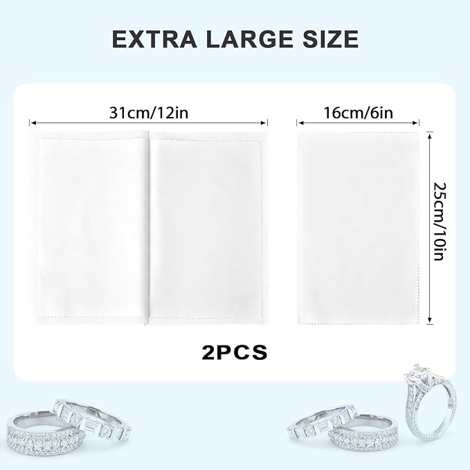 SEVENWELL 2pcs Silver Polishing & Cleaning Cloth, Sterling Silver Silverware - Image 4
