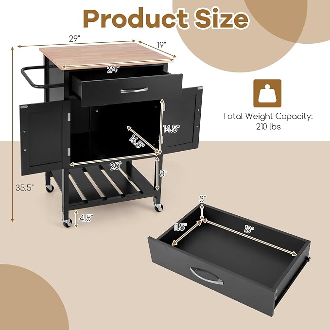 Giantex Kitchen Island Cart - Image 5