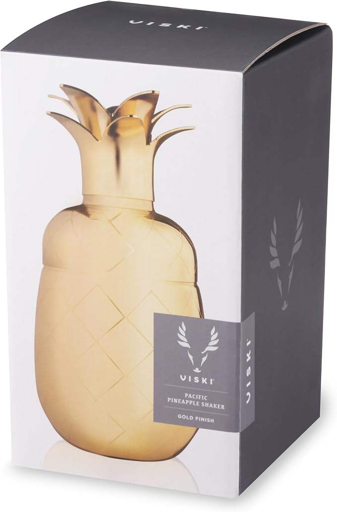 Viski Pacific Pineapple Cocktail Shaker – Tropical Themed Cocktail Shaker - Image 9