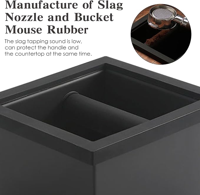 Stainless Steel Espresso Coffee Ground Knock Box Chute, Built-in Desktop Waste - Image 6