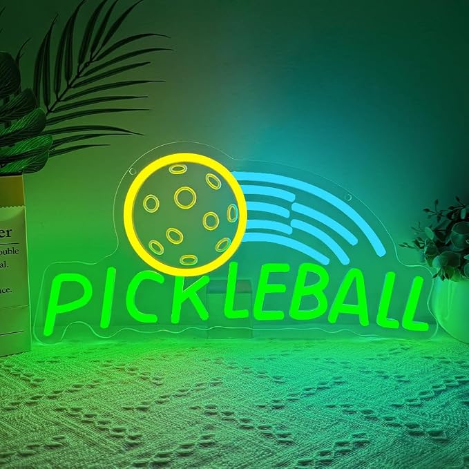 Pickleball Neon Sign, Sport Dimmable LED Light Signs by BEISKAFNVSZ