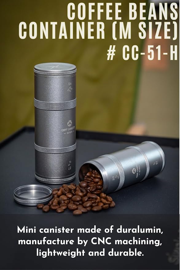 CAMPINGMOON 2-Layer Portable Coffee Bean Storage Canister Airtight Duralumin - Image 2
