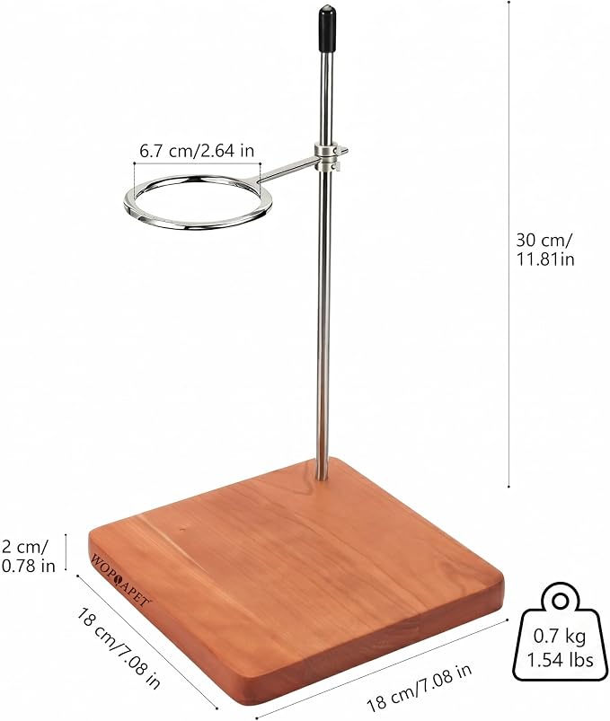 Pour Over Stand with Cherry Wood Base & Stainless Steel 360° Adjustable Coffee - Image 7