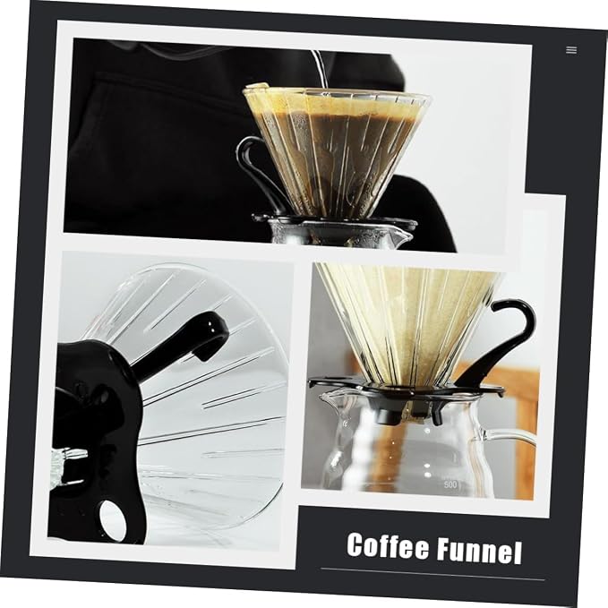 Ciieeo Multi-use Home Coffee Pot Funnel Reusable Strainer Glass Construction - Image 3