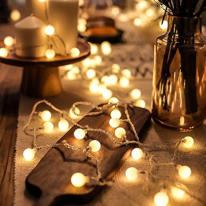 Globe String Lights 20ft 40 LED USB Powered Warm White Fairy Lights by Unknown