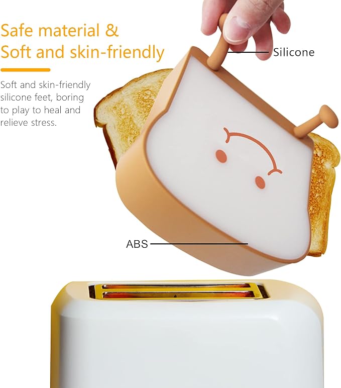 QANYI Toast Bread Night Light, Soft LED Toast Lamp - Image 5