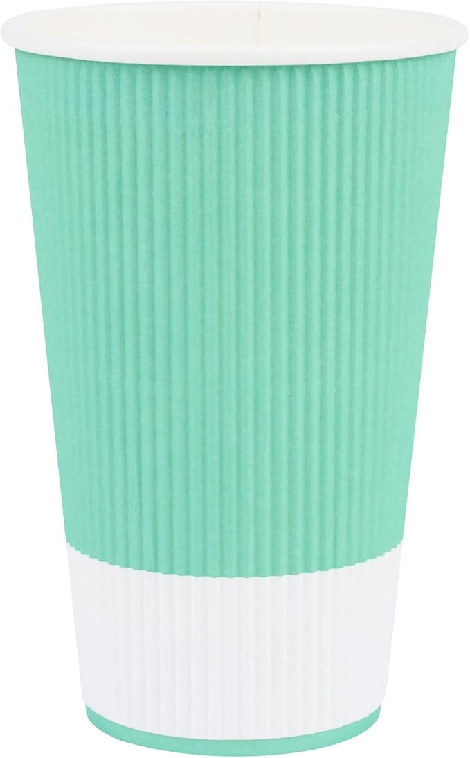 Restaurantware 16 Ounce Paper Cups Pack of 25 Ripple Wall Disposable Cups – - Image 2