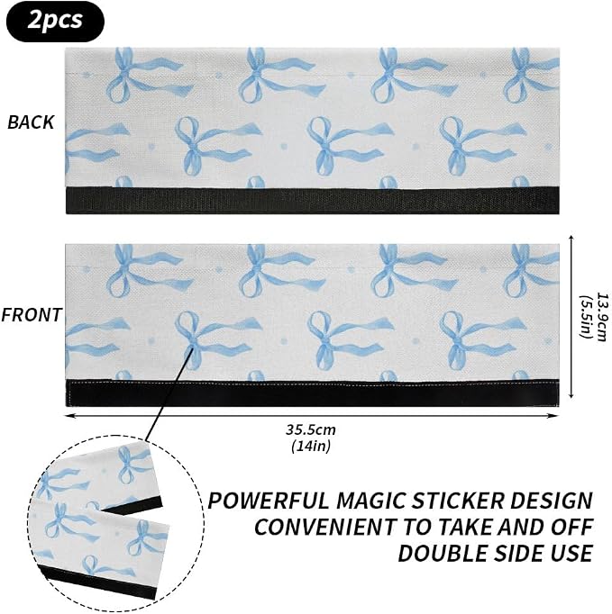 Cute Blue Bows Refrigerator Door Handle Cover, Kitchen Decor Kitchen Appliances - Image 2